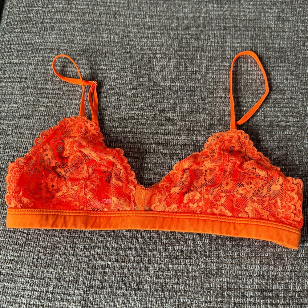 Bright Orange Lace Bralette